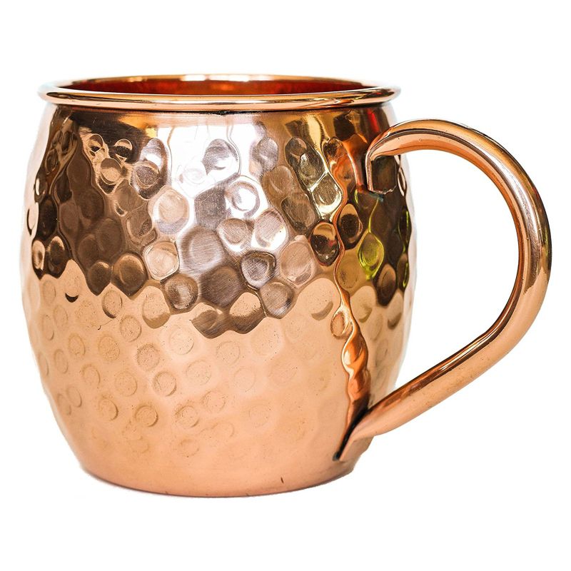 Set of 2 Modern Home Authentic 100% Solid Copper Hammered Moscow Mule Mug - Handmade in India, 3 of 6