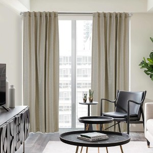 Galati Versatile Room Darkening Dual Header Curtain Panel Linen by Thermalogic - 1 of 4