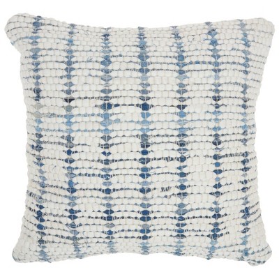 20"x20" Oversize Life Styles Vertical Striped Square Throw Pillow Denim Blue - Mina Victory