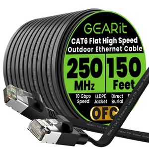 GEARit Black Cat6 Flat Outdoor Ethernet Cable - 1 of 4