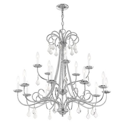 Daphne 15-Light Polished Chrome Crystal Chandelier