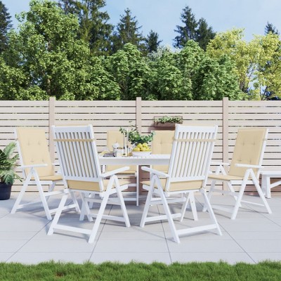 vidaXL Garden Highback Chair Cushions 6 pcs Beige 47.2"x19.7"x1.2" Fabric