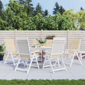 vidaXL Garden Highback Chair Cushions 6 pcs Beige 47.2"x19.7"x1.2" Fabric - 1 of 4