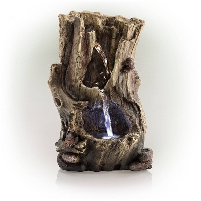 Photo 1 of 11 Resin Rainforest Tabletop Fountain with LED Lights Brown - Alpine Corporation