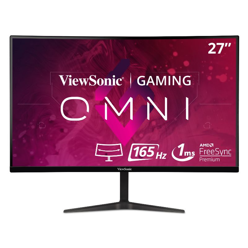 ViewSonic VX2718-PC-MHD 27 Inch Curved 1080p 1ms 180Hz Gaming Monitor with AMD FreeSync Premium, Eye Care, HDMI and Display Port, 1 of 11