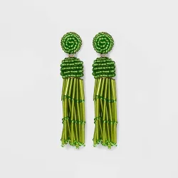 SUGARFIX by BaubleBar Beaded Tassel Statement Earrings - Green