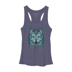 Women's Design By Humans Geometric Wolf By jun087 Racerback Tank Top - 1 of 3