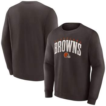 NFL Cleveland Browns Men's Varsity Letter Long Sleeve Crew Fleece Sweatshirt