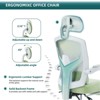 GlasFlength Seating Sets with Lumbar Support Pillow and Padded Armrests, Retractable Ergonomic Swivel Chair, for Office, Green, 26"*26"*50.75" - 3 of 4