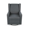 Fabric Wingback Swivel Recliner with Lever Mechanism - 2 of 4