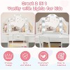 Kids Vanity Table with Touch Light /Detachable Tri-Folding Mirror, Open Storage Shelves, Wood Makeup Playset with Chair - 4 of 4