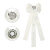 INSPIRE CHIC Women's Rhinestone Decor Ribbon Long Bow Brooch Ties - 3 of 4