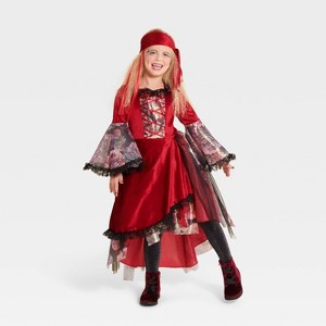 Burgundy Bloom Pirate Kids' Costume Dress - Hyde and EEK! Boutique™ - 1 of 3