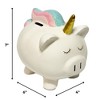 Pig Unicorn Piggy Bank for Girls - Girls Ceramic Coin Bank with Rubber Stopper - 2 of 4