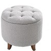 NicBex Round Storage Ottoman Stool with Lid, Teddy Fabric Ottoman with Storage for Living Room, Bedroom & Entryway - 3 of 4