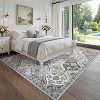 Floral Print Rugs for Living Room Bedroom Vintage Trellis Accent Rug Soft Foldable Washable Indoor Rug - 2 of 4