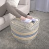 DSVIMOY Soft Foot Stool, Upholstered Ottoman, Comfortable Seat for Living Room, Bedroom, Natural Blue, 16"*16"*16" - 2 of 4
