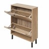 GDFStudio Tuttle Modern 34.3" Wood Rectangle Freestanding Shoe Rack with 2 Doors - 4 of 4