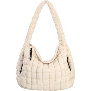 Puffer Tote Bag for Women Large Quilted Carryall Bag Soft Puffy Crossbody Lightweight Shoulder Handbags - 1 of 4