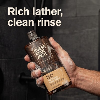 Every Man Jack Naturally Derived Men's Body Wash - Vanilla + Cedar - 16.9 fl oz: Hydrating, Gel, Normal Skin