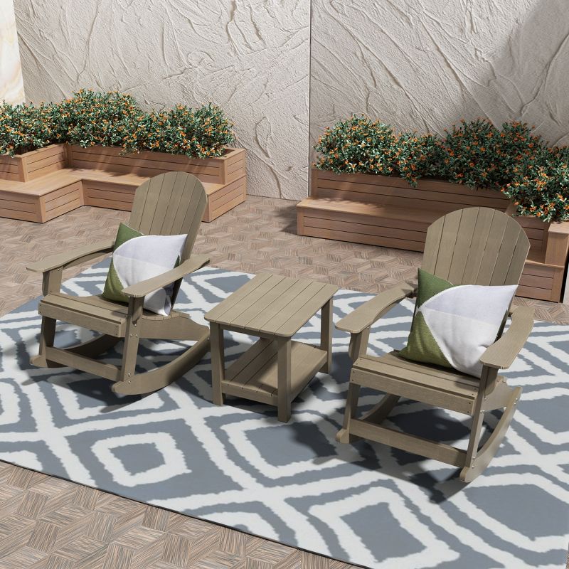 WestinTrends 3-Piece Outdoor Patio Adirondack Rocking Chair with Side Table Set, 2 of 4
