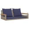 vidaXL Swing Bench with Cushions Gray 42.9"x24.4"x15.7" Poly Rattan - 2 of 4