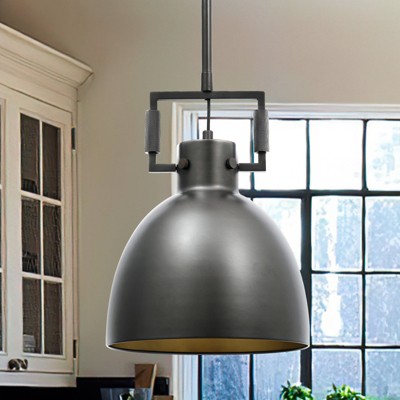 CityFurn 1-Light Industrial Bowl Metal Pendant Light for Kitchen Island