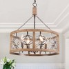 Bella Depot 4-Light Wood Wheel Ceiling Light Adjustable Pendant Light Farmhouse Chandelier for Kitchen Island - 2 of 4