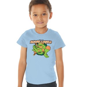 Teenage Mutant Ninja Turtles Party Dude Michelangelo Toddler Tee, Light Blue - 1 of 4