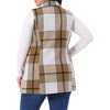 Agnes Orinda Women's Plus Size Plaid Sleeveless Notched Lapel Button Down Casual Vest with Pocket - 4 of 4