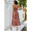 Dresses for Women Vintage Floral Print Closed Waist Mid Length Sundress - 2 of 4