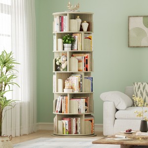 Besiost Rotating Bookcase, 360 Display Corner Bookshelf for Small Space - 1 of 4