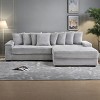 Modern Minimalist L-Shaped Sectional Sofa,Corduroy Fabric Upholstered Armrests Sofa,3 Seat Living Room Furniture with Solid Wood Frame-Koiai - 3 of 4