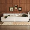 Upholstered Linen Platform Bed Frame with Storage Drawers and USB Port, No Box Spring Required - Baofuwish - 3 of 4