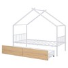CAVINAS Twin/Full Size House Platform Bed Frame with Fence,Metal Floor Bed for Kids Room,Bedroom - 4 of 4