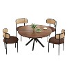 MAYEERTY 47"Round Modern Dining Table Fits 4-6, Farmhouse Style,Metal Frame for Kitchen/Dining Room, Nature - 4 of 4