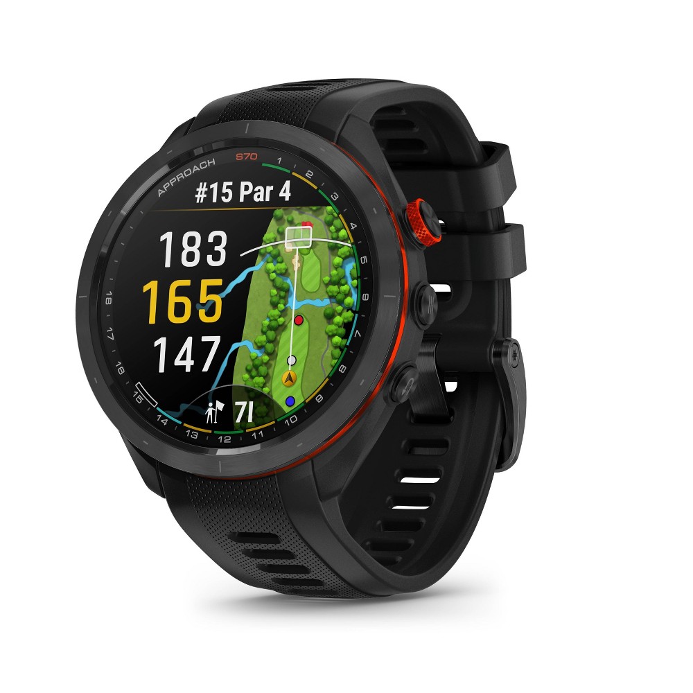 Photos - Smartwatches Garmin Approach S70 Black Ceramic Bezel with Black Silicone Band 