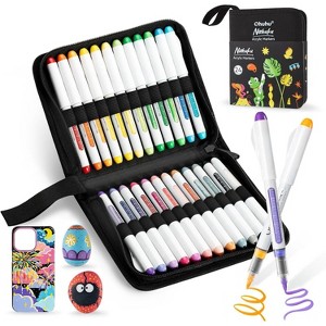 Ohuhu Acrylic Paint Markers Direct Liquid: 24 Colors Flexible Brush Tip Acrylic Markers High Opacity Paint Pens Waterproof Lightfast - Nahuku - 1 of 4