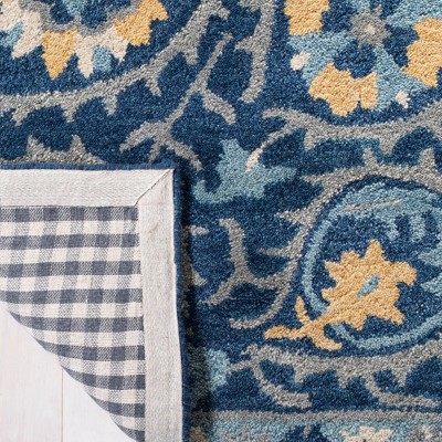 Heritage Navy and Gold Hand-Tufted Wool Area Rug 3' x 5'