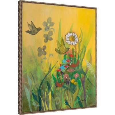 Waking Up with Sunshine Scenic Landscape Canvas Print with Bronze Frame