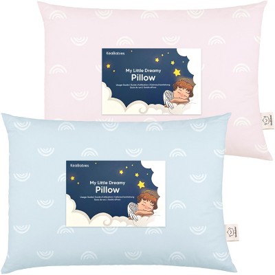 KeaBabies Toddler Pillow - Soft Organic Cotton Kids Pillows for Sleeping - Travel Pillow for Kids Age 2-5