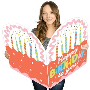 Big Dot of Happiness Party Time - Happy Birthday Giant Greeting Card - Big Shaped Jumborific Card - 16.5 x 22 inches - 1 of 4