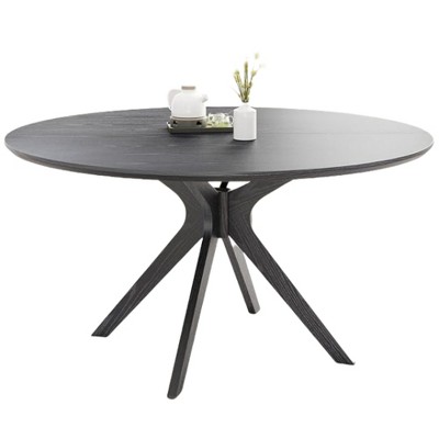 Infurnic Coffee Tables, Modern Dining Table with four sturdy table legs, Round Table for Kitchen or Living Room, Black, 47.2"*47.2"*30.3"