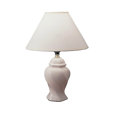 13" Traditional Small Ceramic Table Lamp Ivory - Ore International