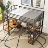 Streamdale Metal Loft Bed with Staircase, Wardrobe, Desk, & Shelves - 3 of 4