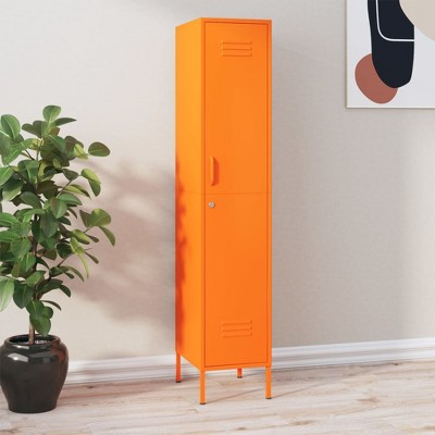 VidaXL Locker Cabinet Orange 13.8 in.x18.1 in.x70.9 in. Steel