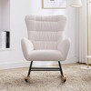 Teddy Upholstered Glider Rocking Accent Chair with High Backrest for Living Room, Bedroom, Offices - 3 of 4