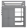 NicBex Full Size Loft Bed with Storage & LED Lights,Wooden Loft Beds with Built-in Wardrobe & Shelves,Spacious Loft Bed for Kids,Teens - 4 of 4