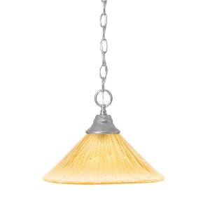 Toltec Lighting Any 1 - Light Pendant in  Chrome with 12" Amber Crystal Shade - 1 of 1