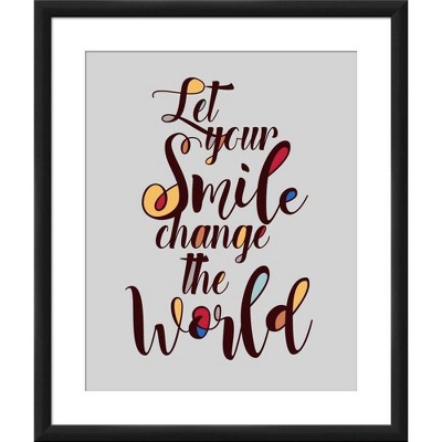 18" x 22" Matted to 2" Let Your Smile Change the World Picture Framed Black - PTM Images